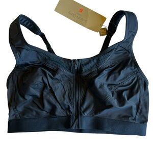 Sweaty Betty Blue Sports Bra Front Zip Racerback